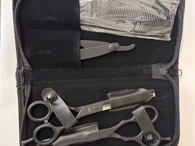 K2 Eagle 6.5" Black Hair Cutting Shears Set with Case