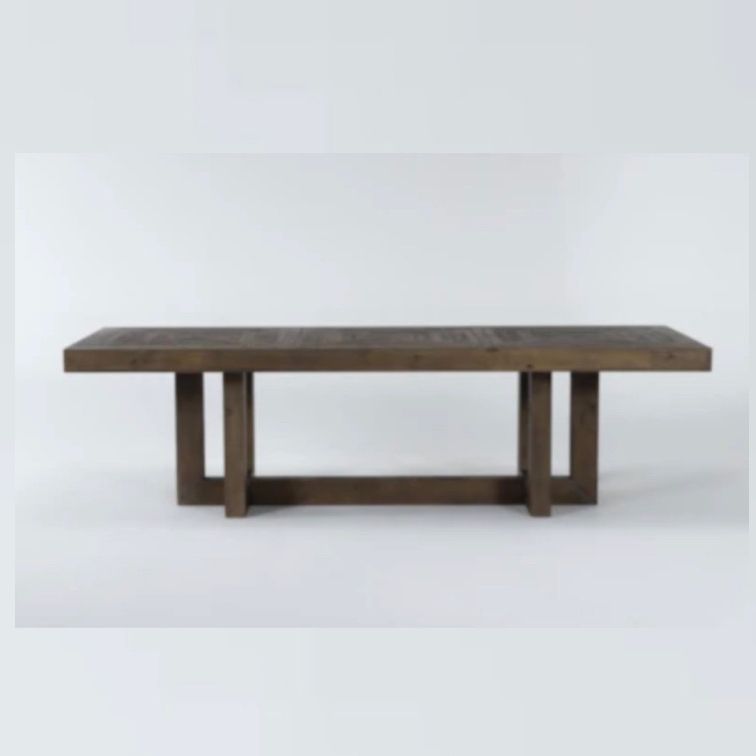 DINING TABLE - 82" Dark Wood Dining Room Table