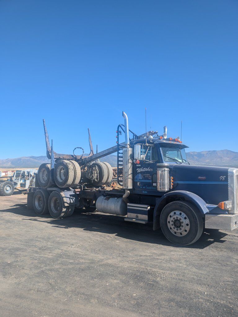 1989 Peterbilt 377 logging log tuck & trailer