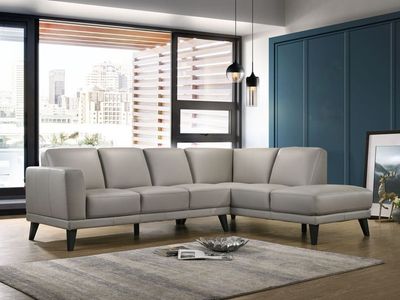 BRAND NEW! Top Grain Leather Grey Sofa Grouping