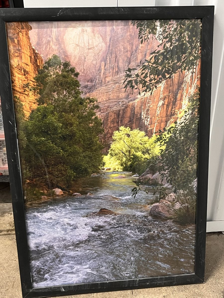 Framed Wall Art Canyon River Landscape Print Decor