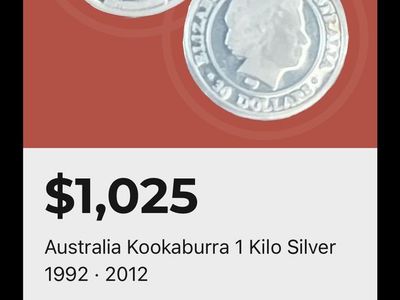 Australia Kookaburra 1 Kilo Silver Coin (1992-2012) - Mint State