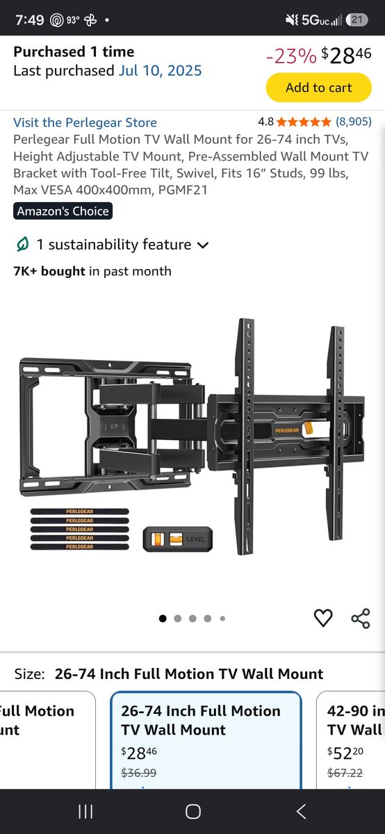Full Motion TV Wall Mount