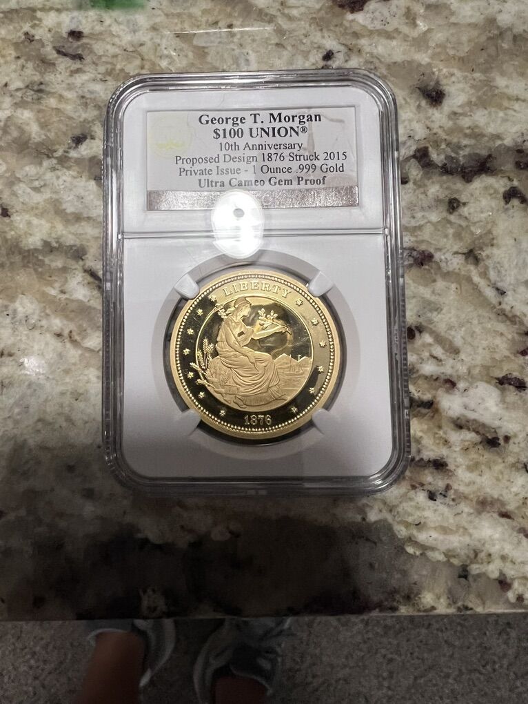 2015 George T. Morgan 1876 $100 Gold Union 1 Oz.