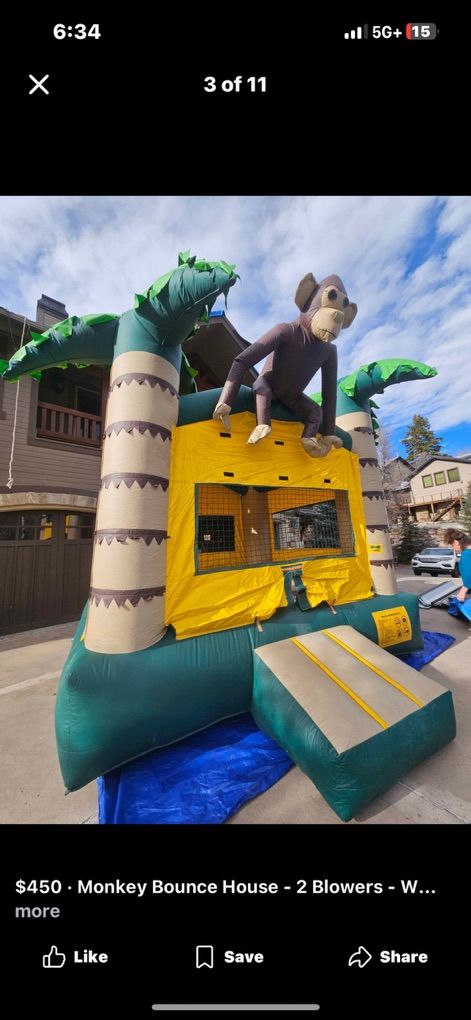 Monkey bounce house Large