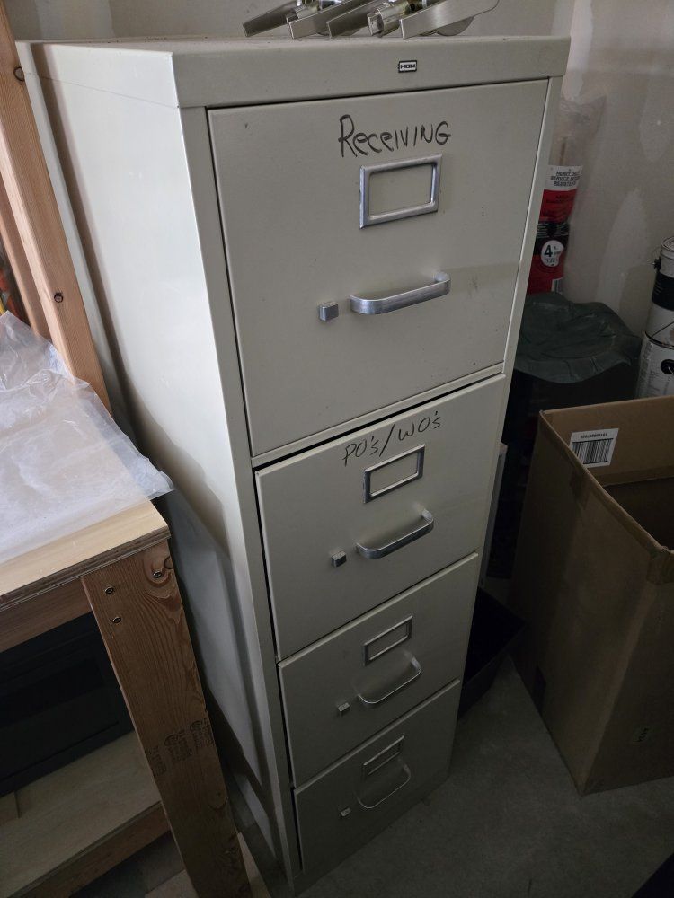 FREE 4-Drawer Vertical Filing Cabinet - Light Gray/Tan Metal Office Storage