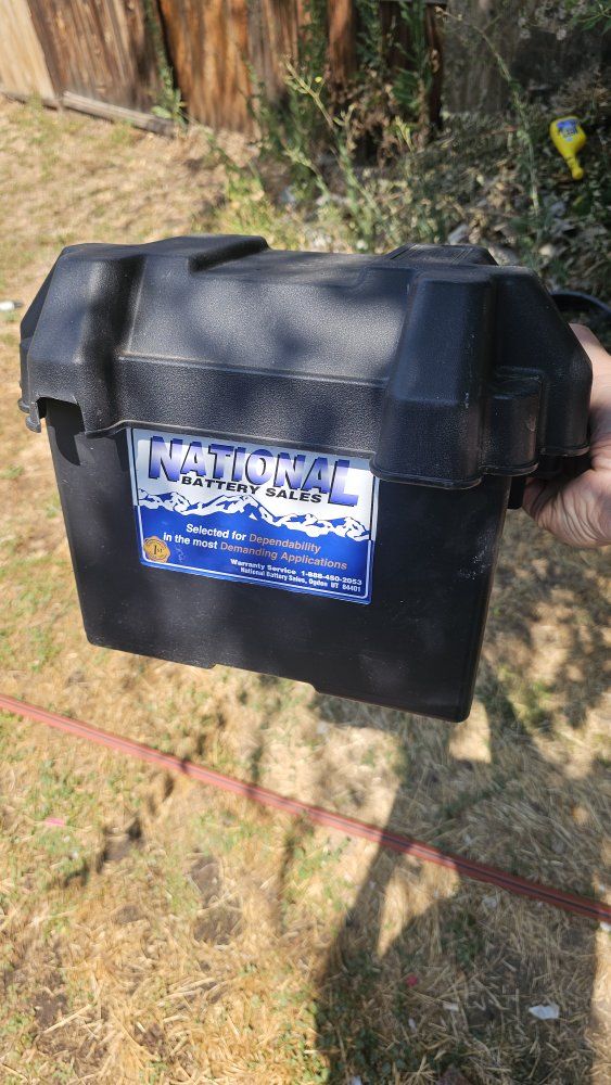 National Battery Sales Black Plastic Marine & RV Battery Box with Lid