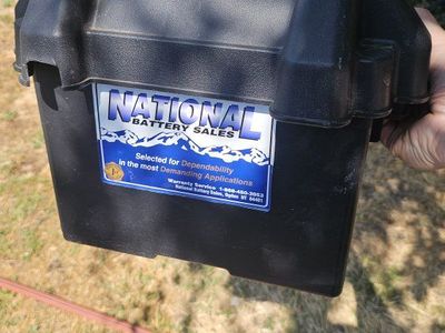 National Battery Sales Black Plastic Marine & RV Battery Box with Lid