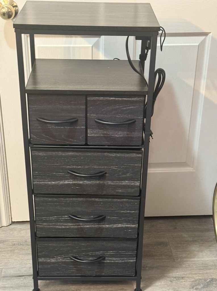 Small Dresser With Charging Station NEW