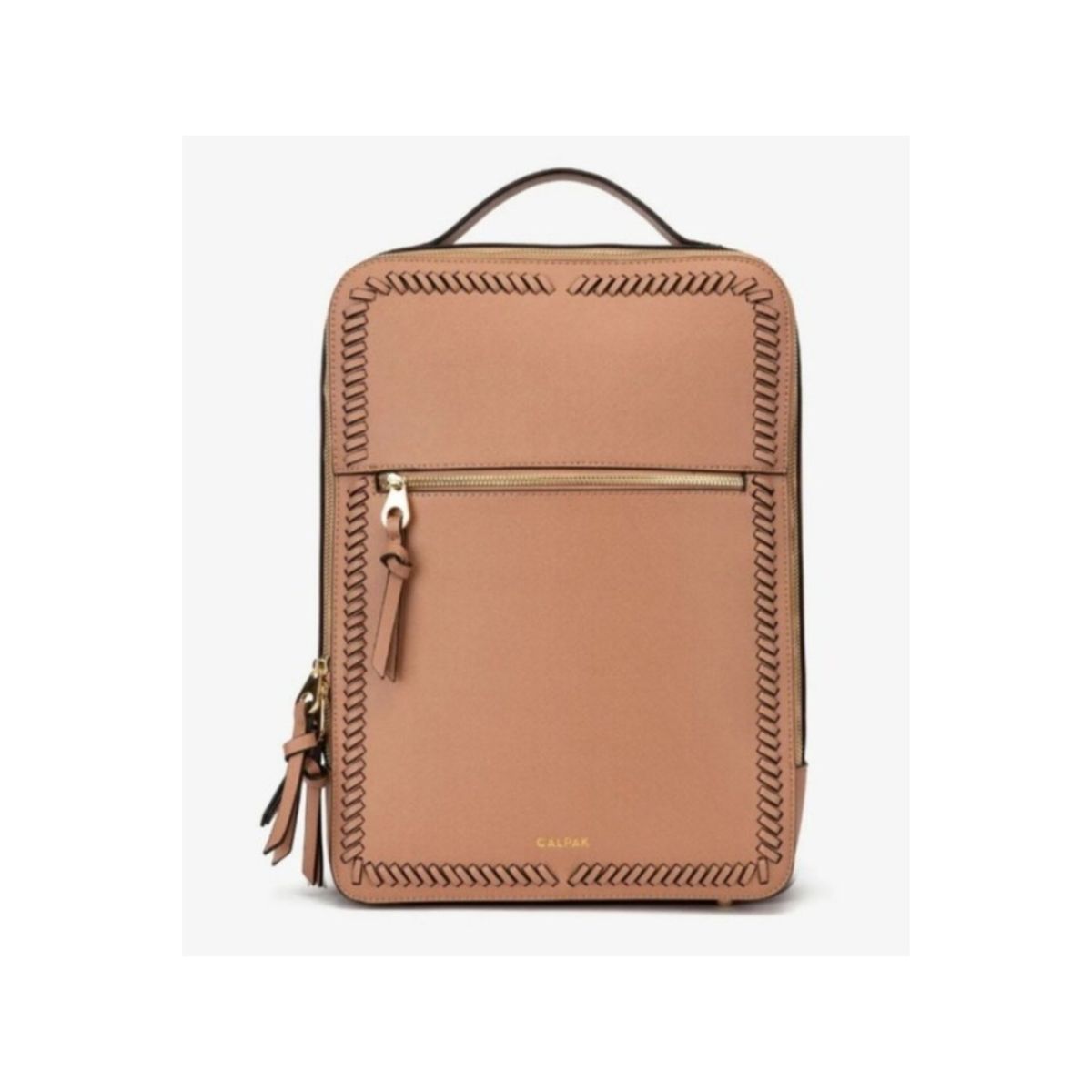 Calpak Kaya 15 Inch Laptop Backpack Faux Vegan Leather Caramel Tan