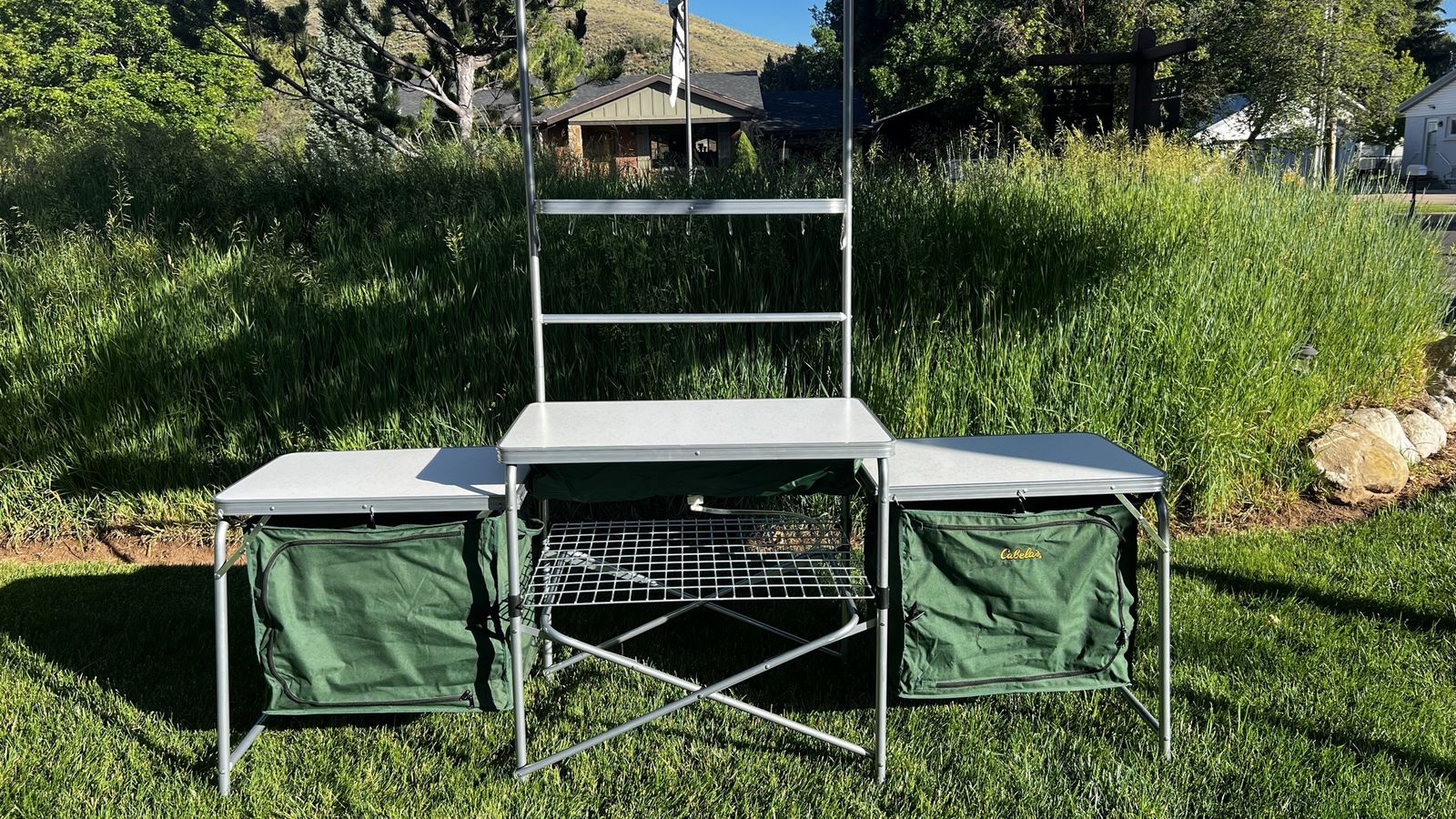 Cabela's Deluxe Camping Kitchen: Portable Prep Station with Side Tables & Storage
