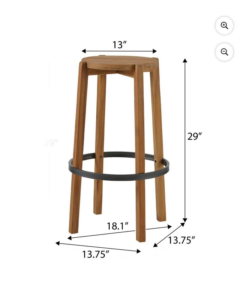 2 pk wood barstool