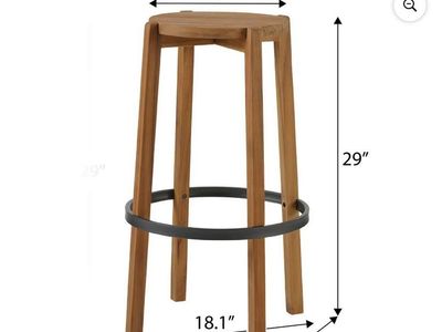 2 pk wood barstool
