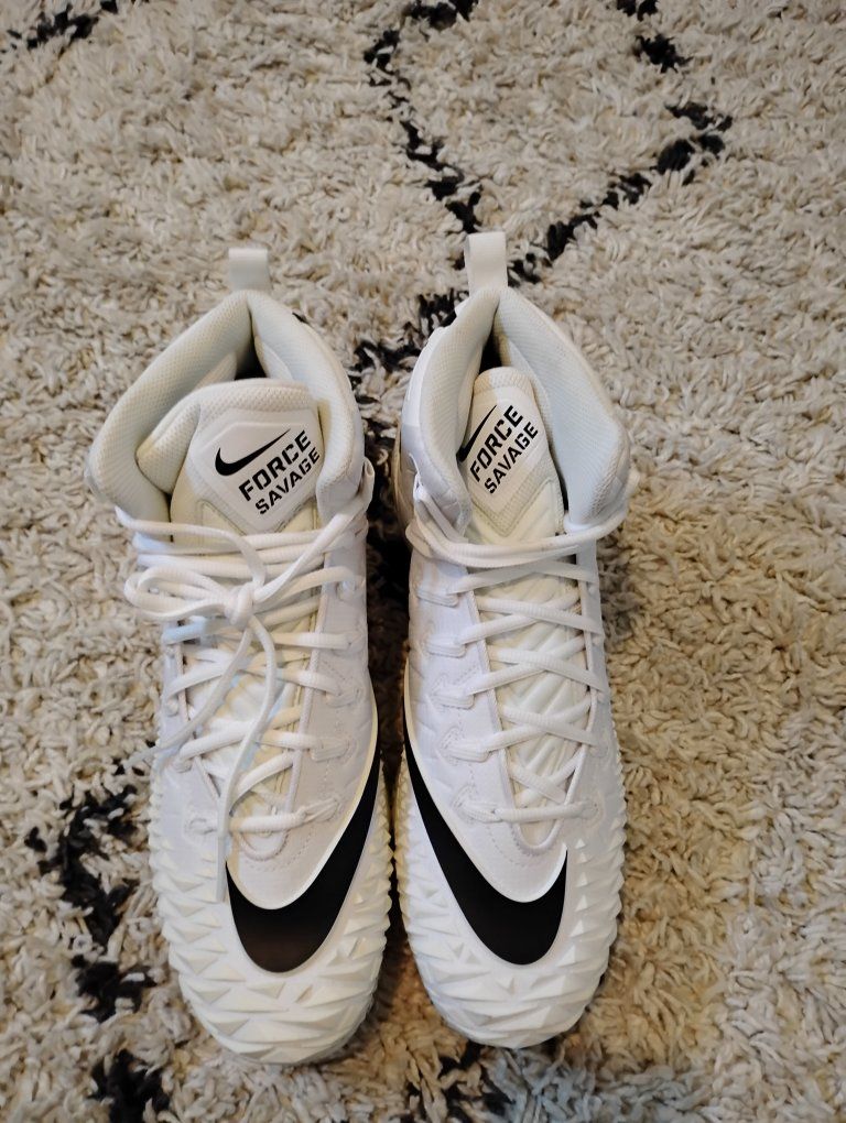 Nike Force Savage Elite 2 White Football Cleats Men's Size 12.5 AJ6600-101