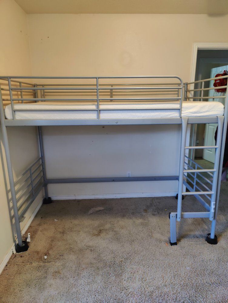 Gray Metal Loft bed