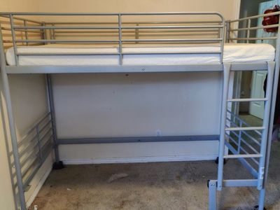 Gray Metal Loft bed