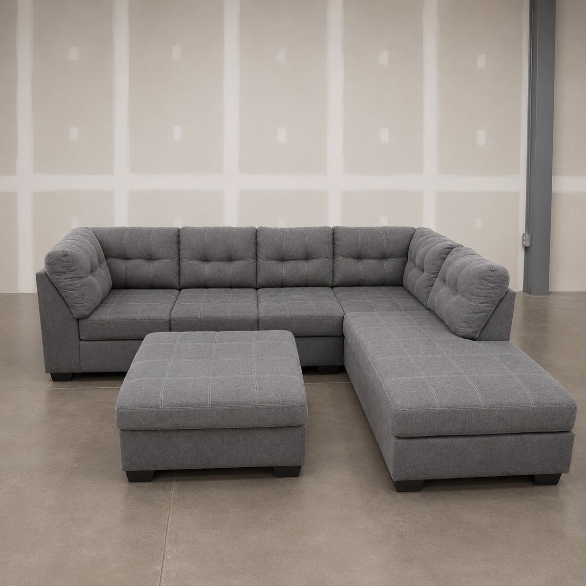 Ashley Furniture Gray Sectional & Ottoman - Delivery Available