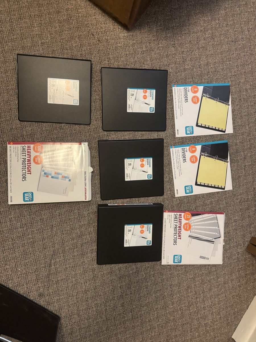 Pen+Gear Office & School Supply Lot – 4 Binders + Sheet Protectors + Dividers
