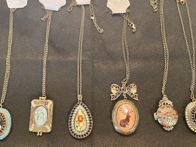 NEW! Vintage-Inspired Locket & Pendant Necklaces - 6 Pieces, Mixed Designs, New with Tags $11-$15
