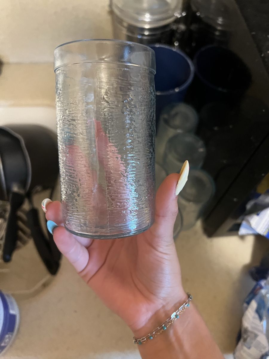 Clear Glass Tumbler with Textured Design - Drinking Glass
