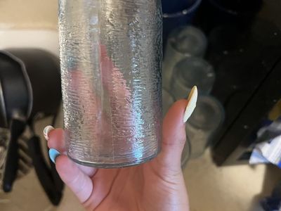 Clear Glass Tumbler with Textured Design - Drinking Glass