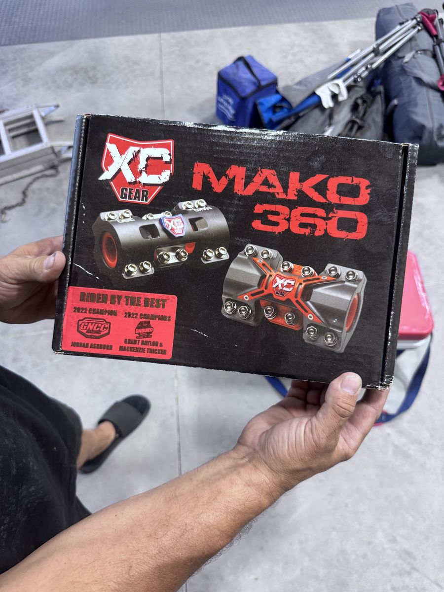 XC Gear Mako 360 Handlebar Mount System with Blackout Titanium Bolts. Brand new.  They are for a ktm 300xc. Probably fit others 