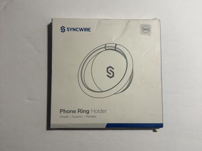 Syncwire Phone Ring Holder 360° Rotation 3M Adhesive Kickstand Black SW-RH383 NEW