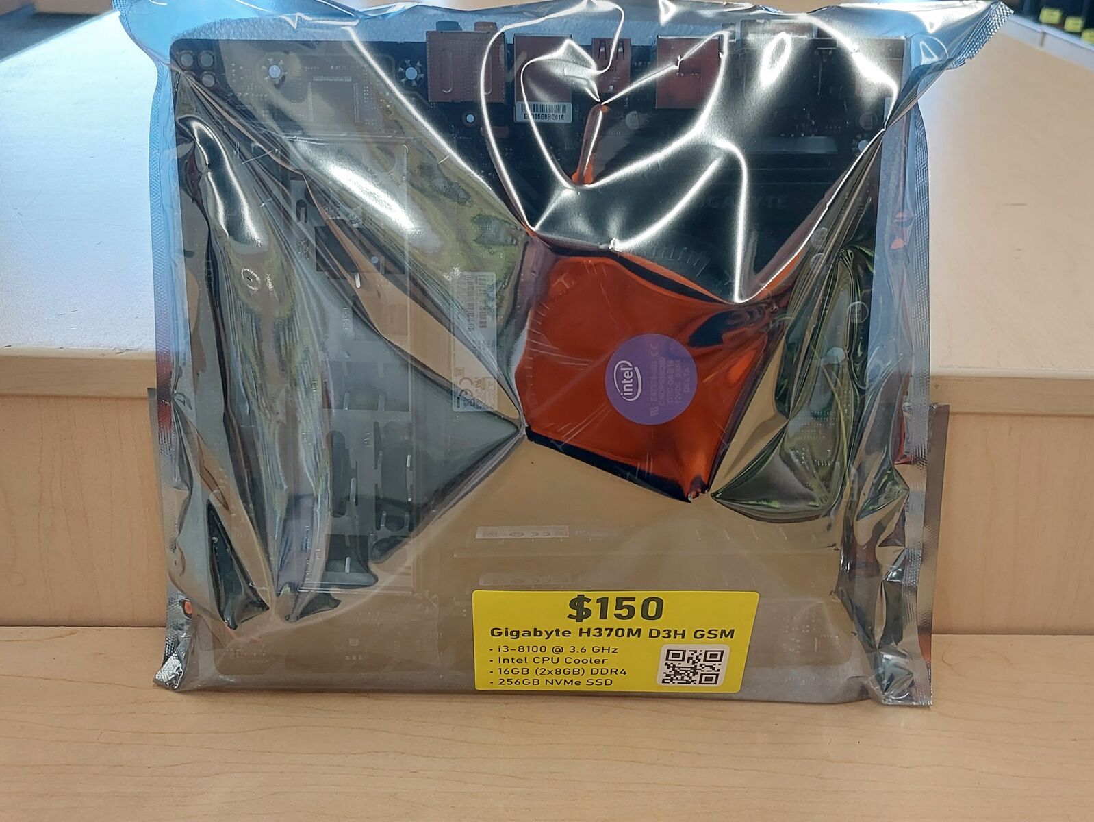 Gigabyte H370M Mother Board with i3-8100 CPU 16GB Ram and 256GB NVME