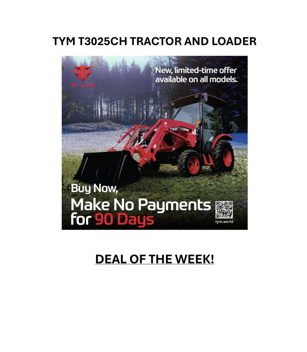 TYM T3025CH Tractor DEAL OF THE WEEK!