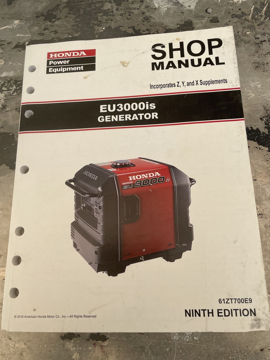 Honda EU 3000is Generator Shop Manual and remote start fob.
