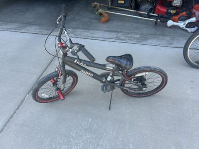 Kent Abyss 18" Boys BMX Bicycle - Black & Red with Front Pegs