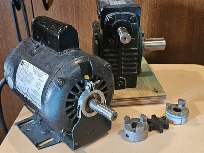 Industrial Mechanical Parts Bundle – Motor, Gearbox Speed Reducer, and Coupling Set