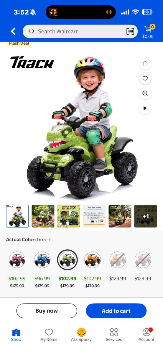Track Green Dinosaur Ride-On ATV for Kids with Lights, Sounds, & MP3 Player