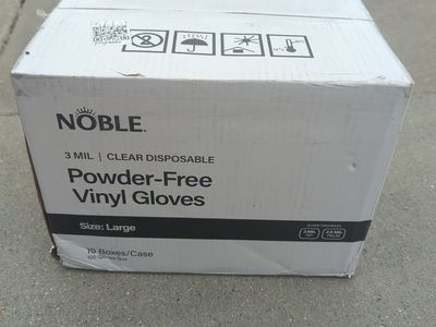 NOBLE Powder-Free Vinyl Gloves - Large