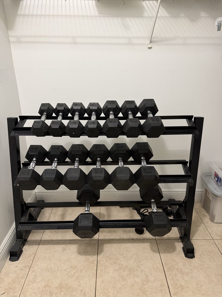 Dumbbell Rack with weights 