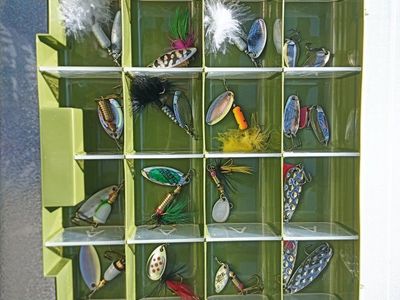 assorted fishing lures