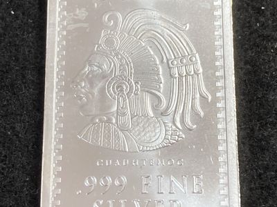 1 oz .999 Fine Silver Bar - Aztec Cuauhtemoc Design - Collectible Bullion