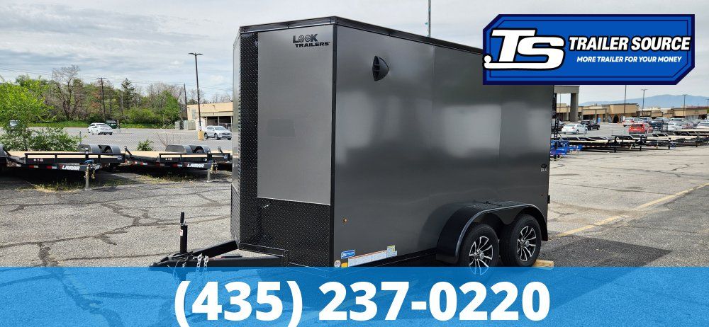 6x12 Look ST DLX Enclosed Cargo Trailer - 6'0" Interior - 7K GVWR - .080 PolyCor, Black Out Package, Ramp Door, Rear Spoiler w/