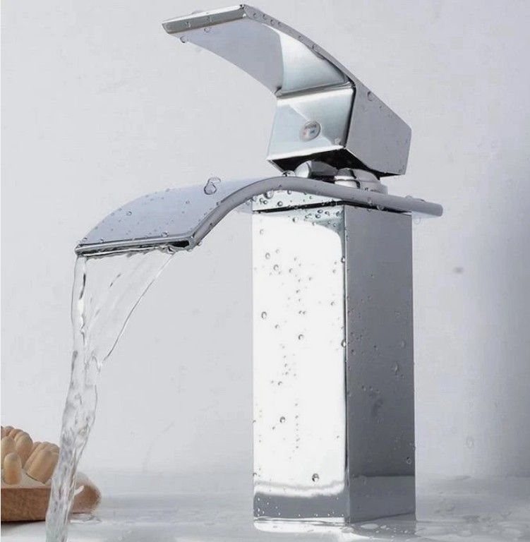 Chrome Waterfall Bathroom Faucet Single Handle (Multiple Available)
