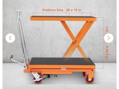 Hydraulic Lift Table Cart Multiple Sizes Available
