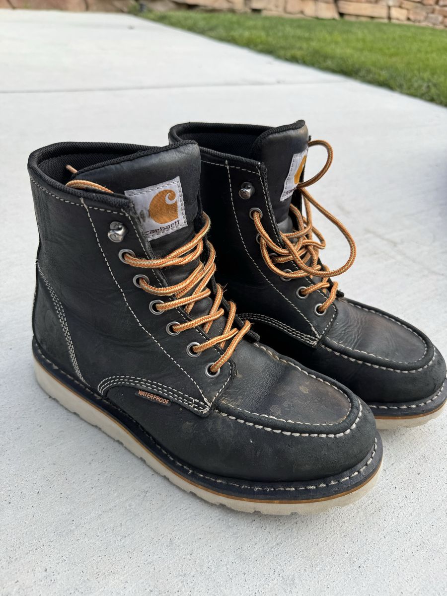 Carhartt Women's Size 8 Waterproof Wedge Sole Work Boots Black FW6021-W