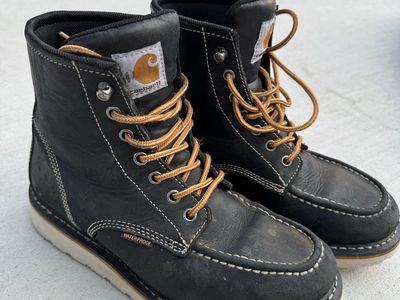 Carhartt Women's Size 8 Waterproof Wedge Sole Work Boots Black FW6021-W