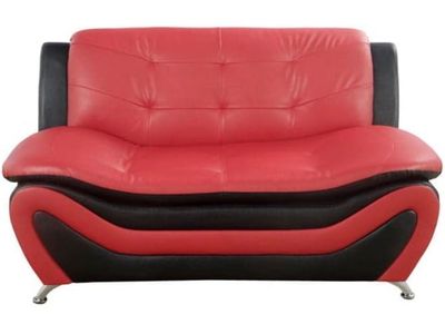 Brand new Black and Red Loveseat, Modern Faux Leather Sofa