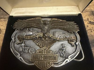 Harley-Davidson Limited Edition 1989 "A Page in History" Eagle Belt Buckle #1006/3000