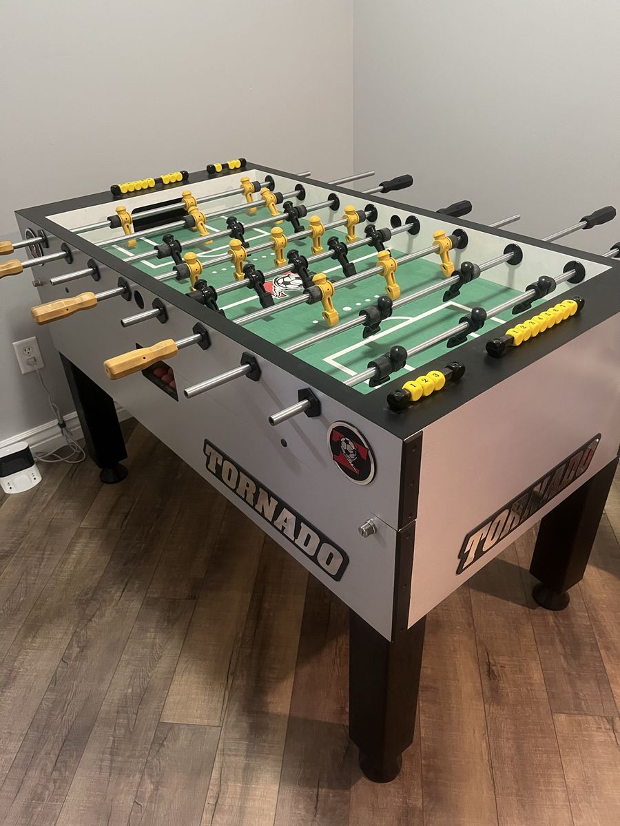 Tornado T-3000 Tournament Foosball Table Soccer Game - Silver