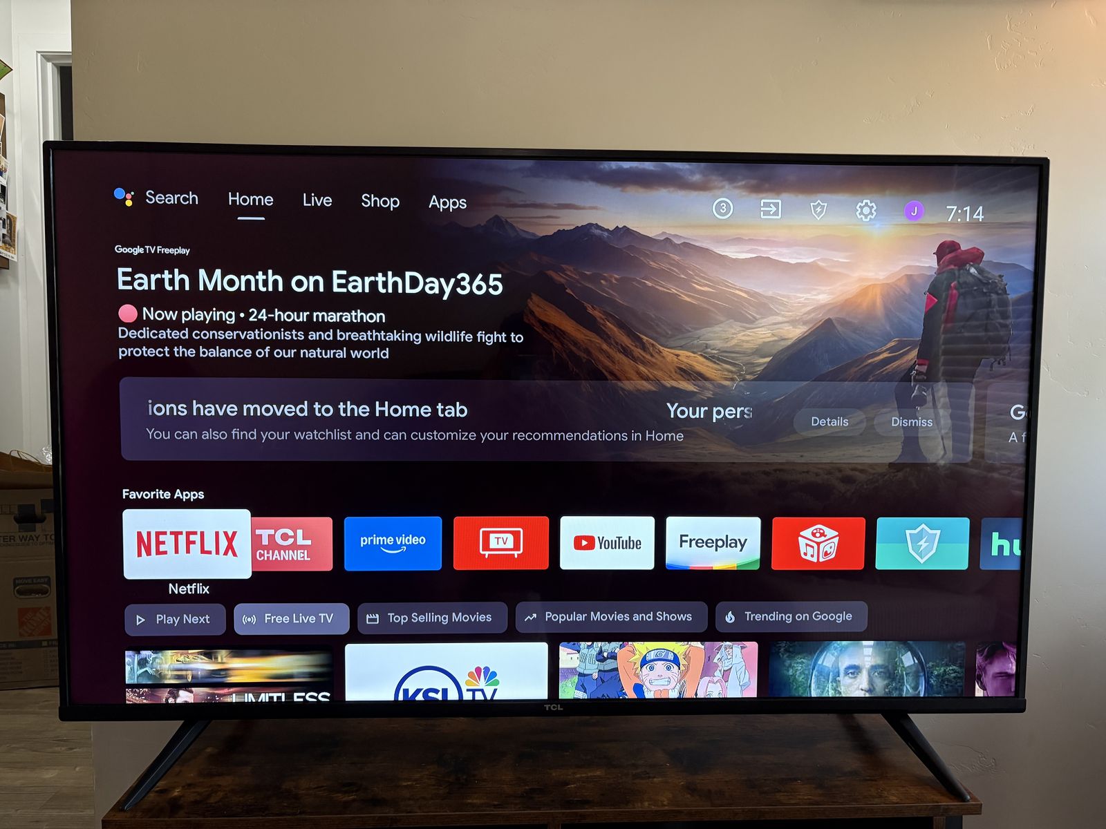 TCL 55" 4K UHD display with HDR10 support