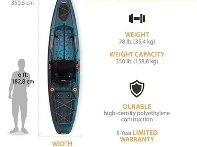 Lifetime Yukon Angler 116 Fishing Kayak (never used)