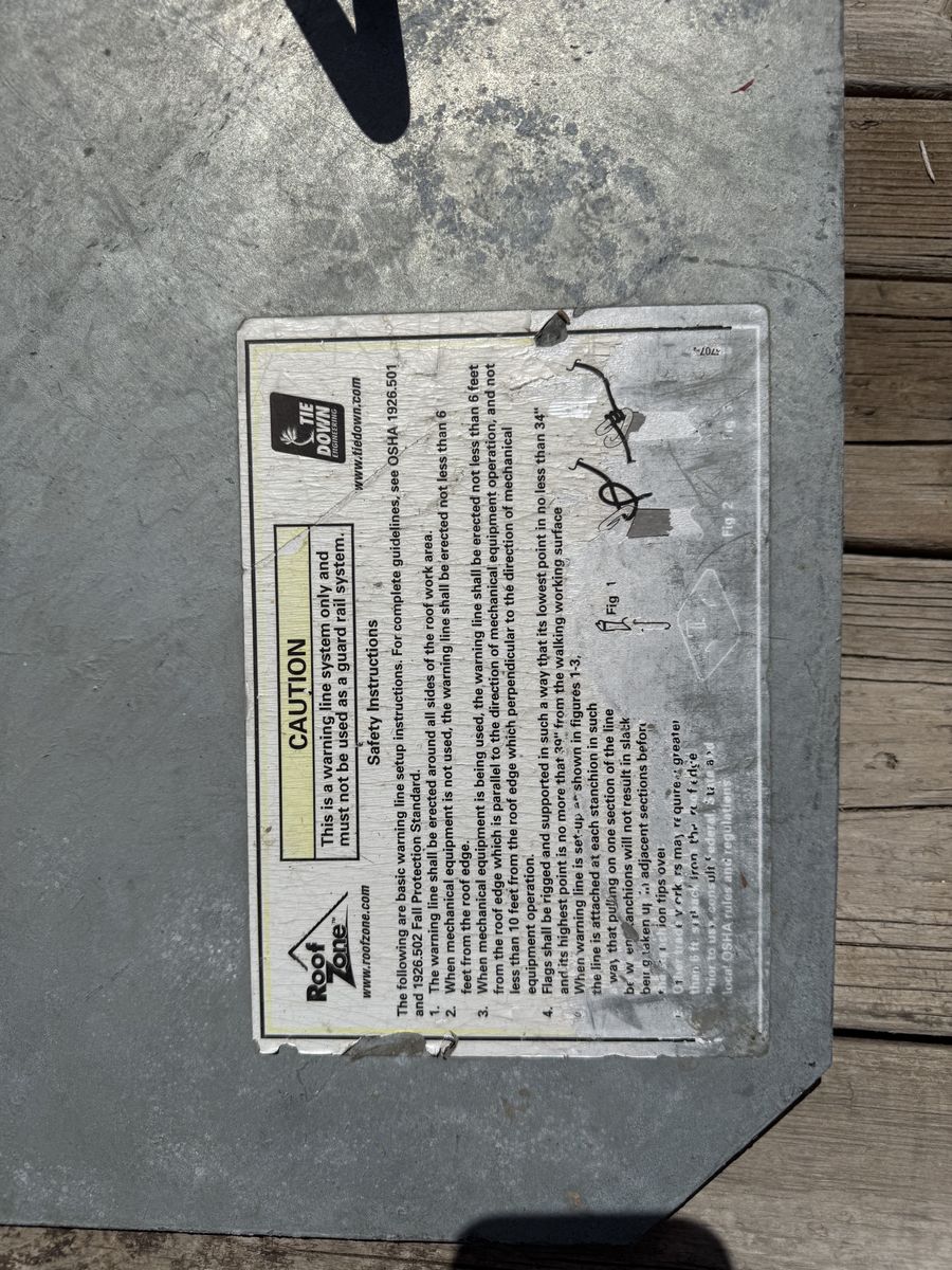 Tie downs warning line system