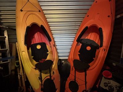 Lifetime Sit-In Kayaks with Seats and Paddles - $230 each or $450 for both