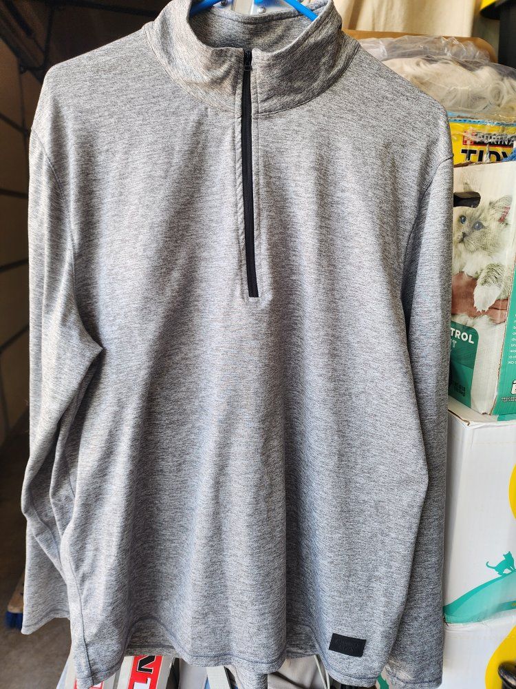 Abercrombie & Fitch Men's XL Gray Soft A&F Air Knit 1/4 Zip Pullover lightweight